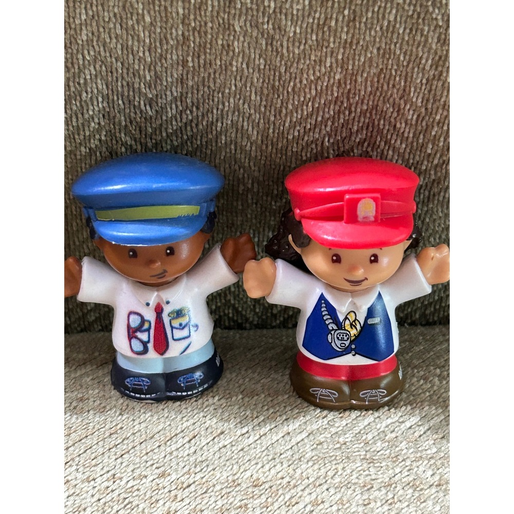 Fisher Price Little People Pilot and Train Conductor Figures 2016 Mattel Set